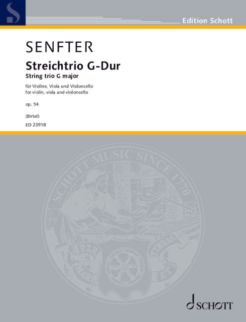 Senfter: String Trio in G Major, Op. 54