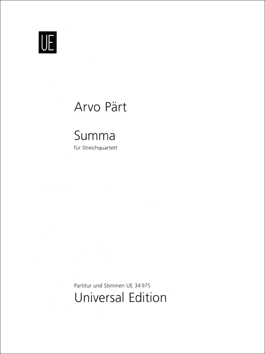Pärt: Summa (for string quartet)
