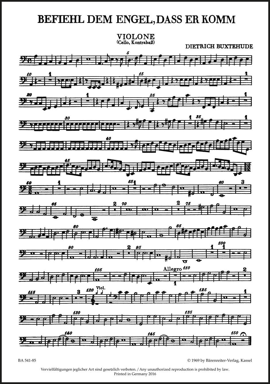 Buxtehude: Befiehl dem Engel, daß er komm, BuxWV 10