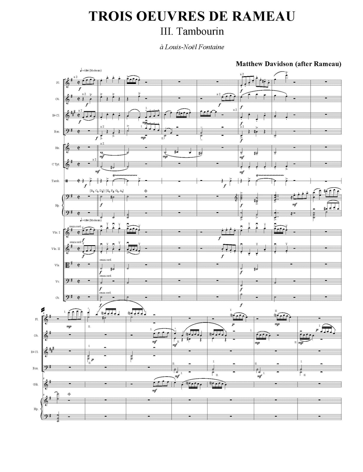 Davidson: Trois Oeuvres De Rameau