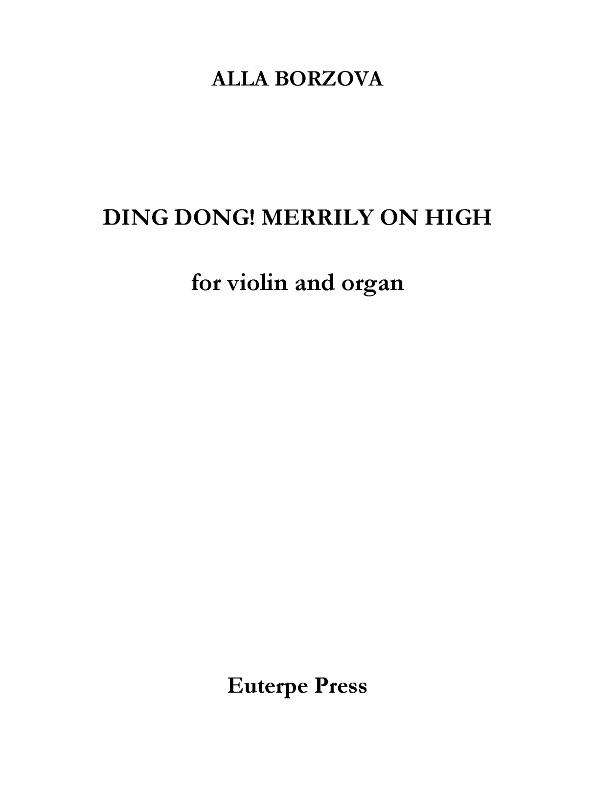 Ding Dong! Merrily on High (arr. for violin & organ)