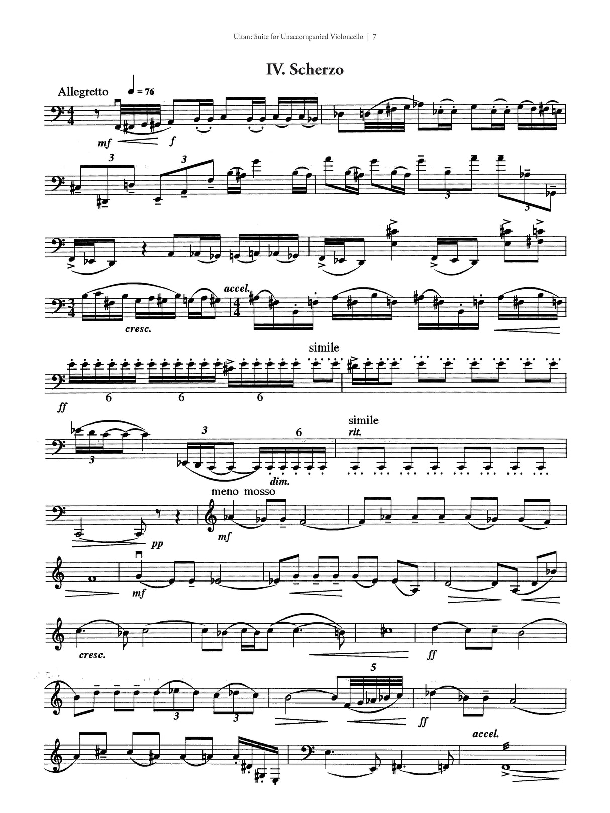 Ultan: Suite for Unaccompanied Cello