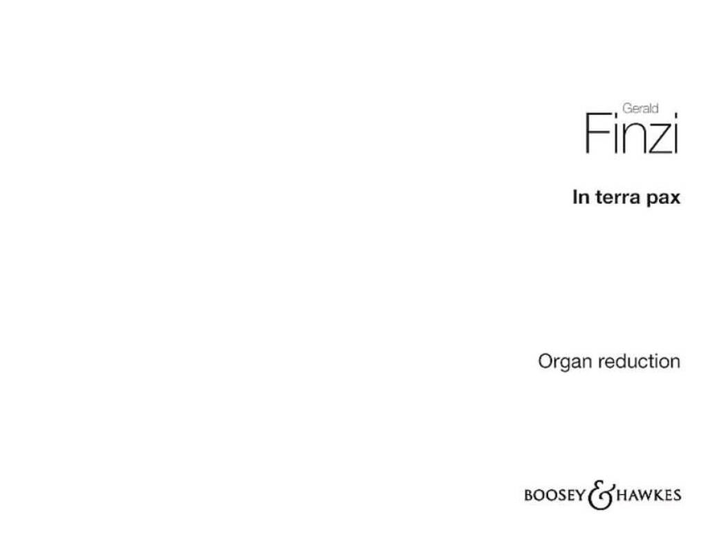 Finzi: In Terra Pax, Op. 39