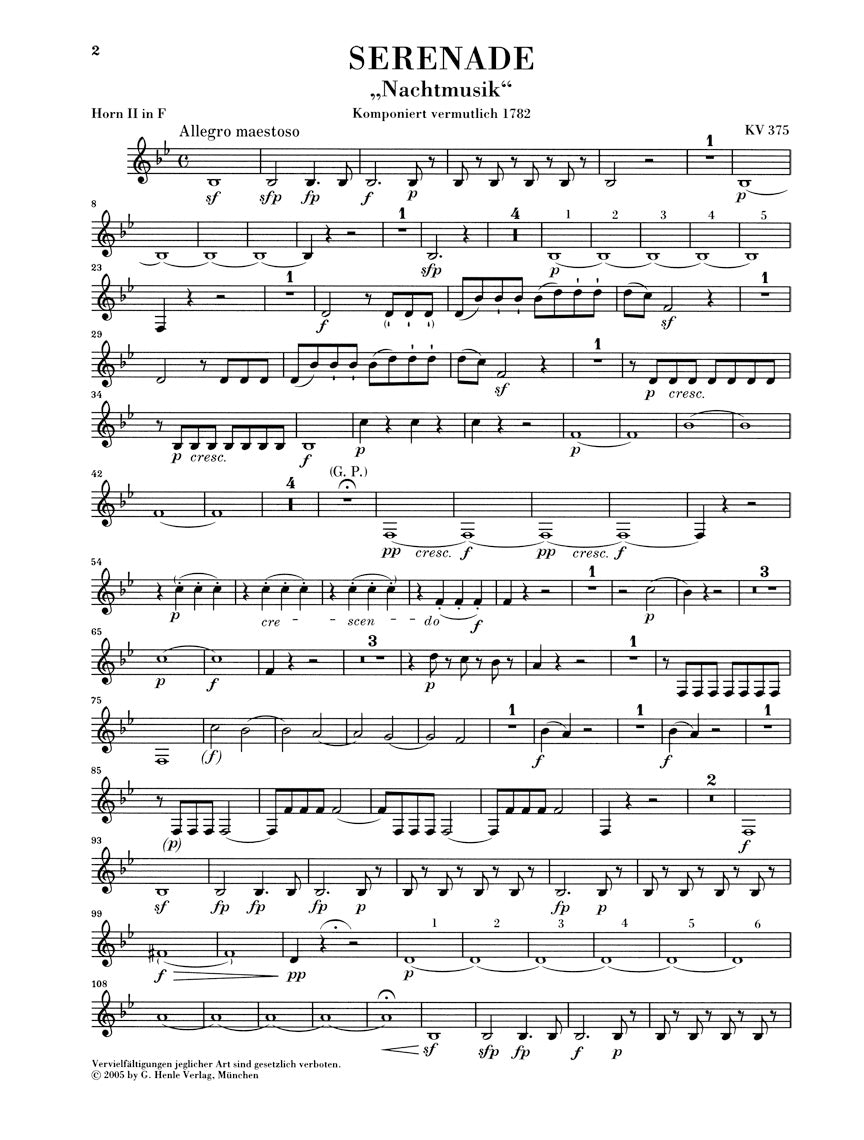 Mozart: Serenade in E-flat Major, K. 375 for Wind Octet