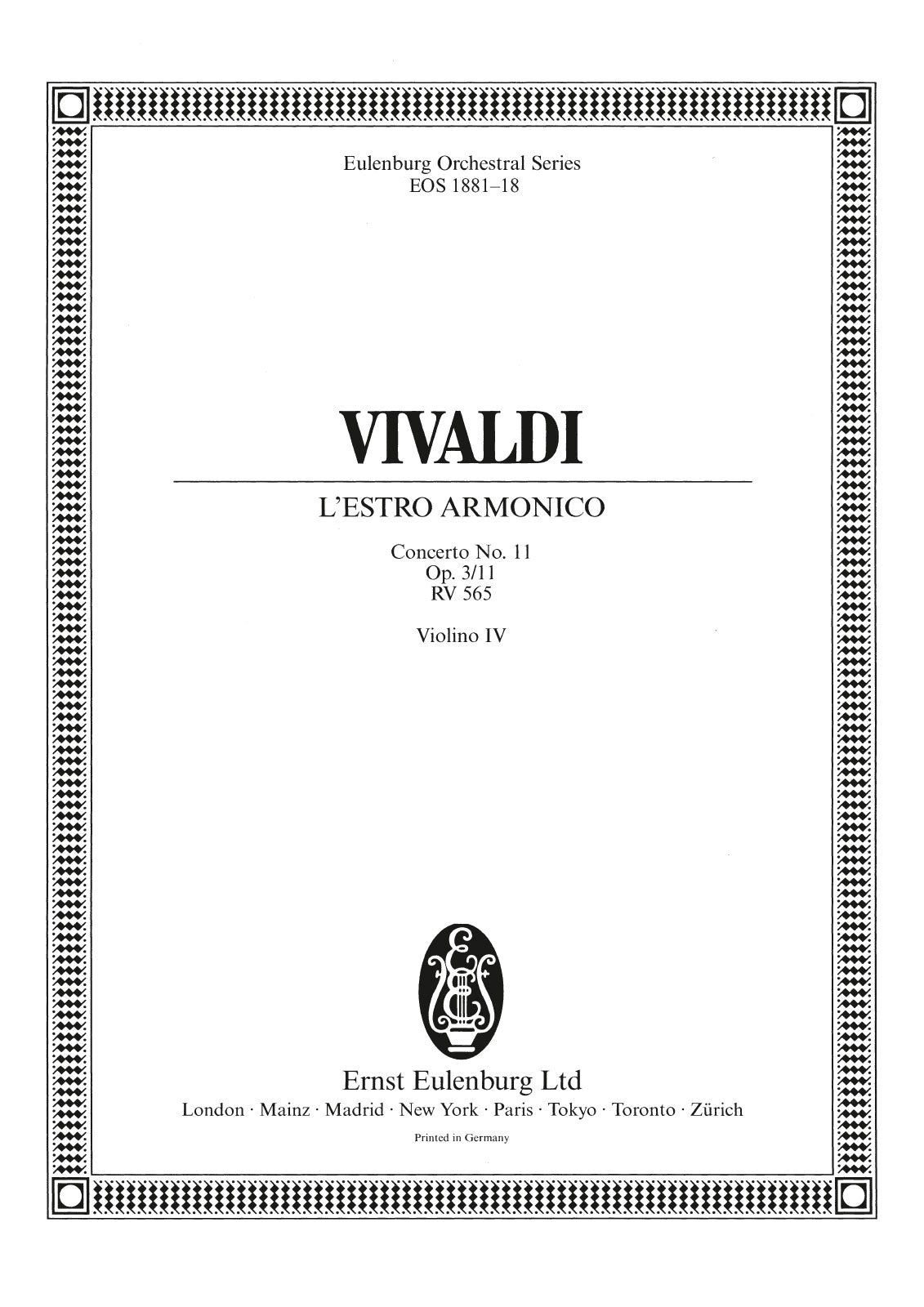 Vivaldi: L'Estro Armonico, RV 565, Op. 3, No. 11