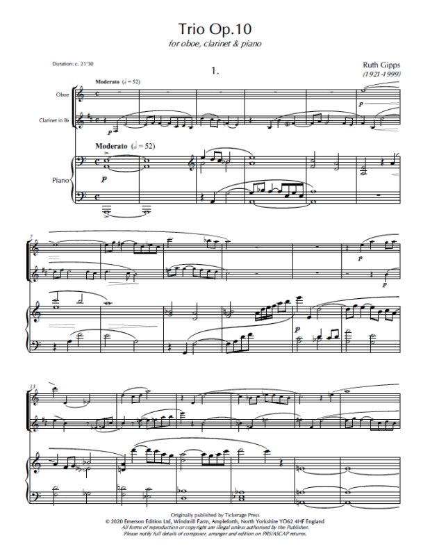 Gipps: Trio, Op. 10