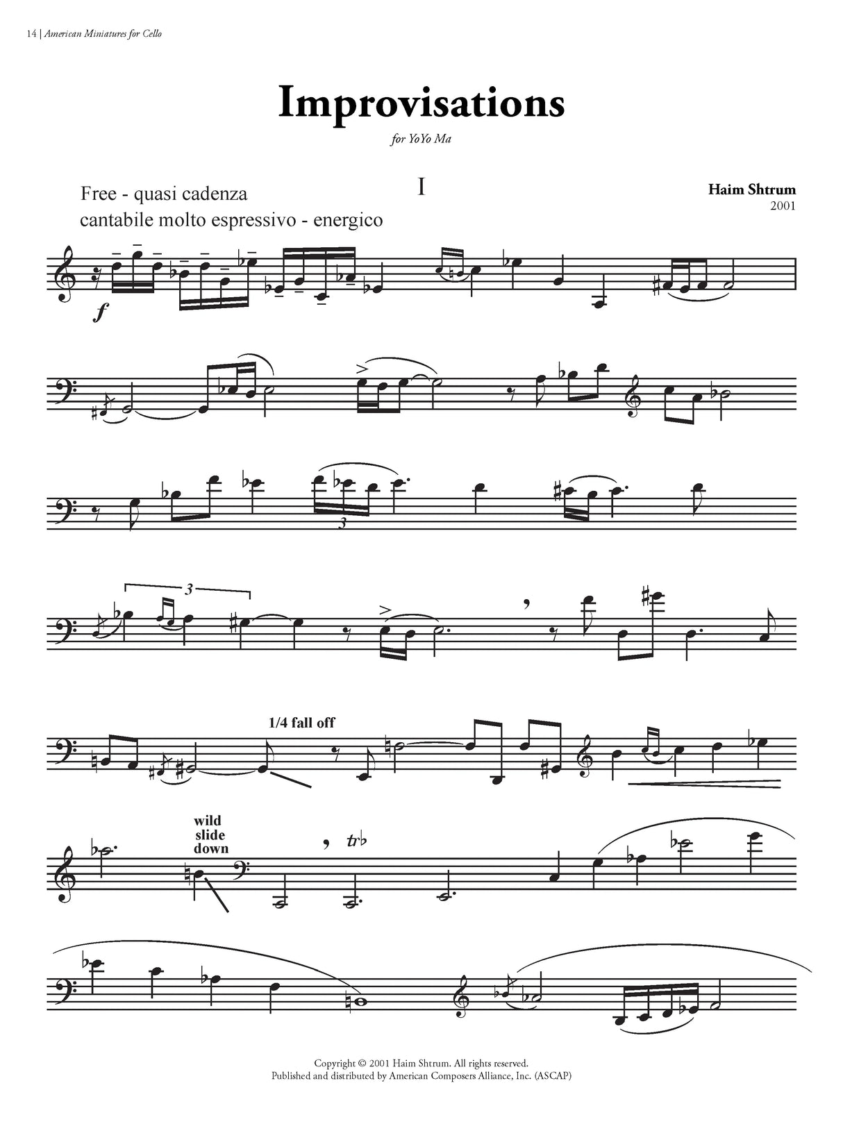 American Miniatures for Cello