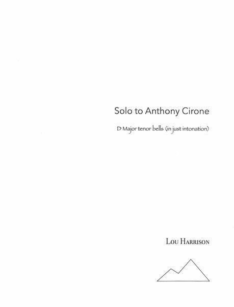 Harrison: Solo To Anthony Cirone