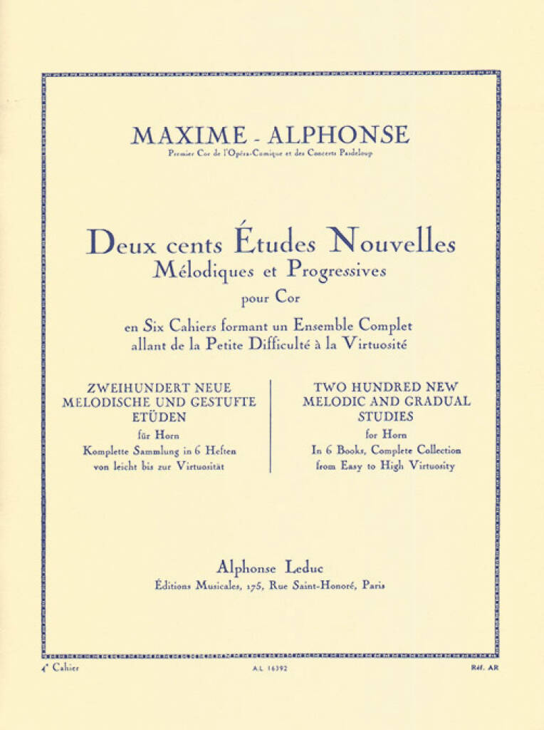 Maxime-Alphonse: 200 New Etudes - Volume 4 (20 Difficult Studies)