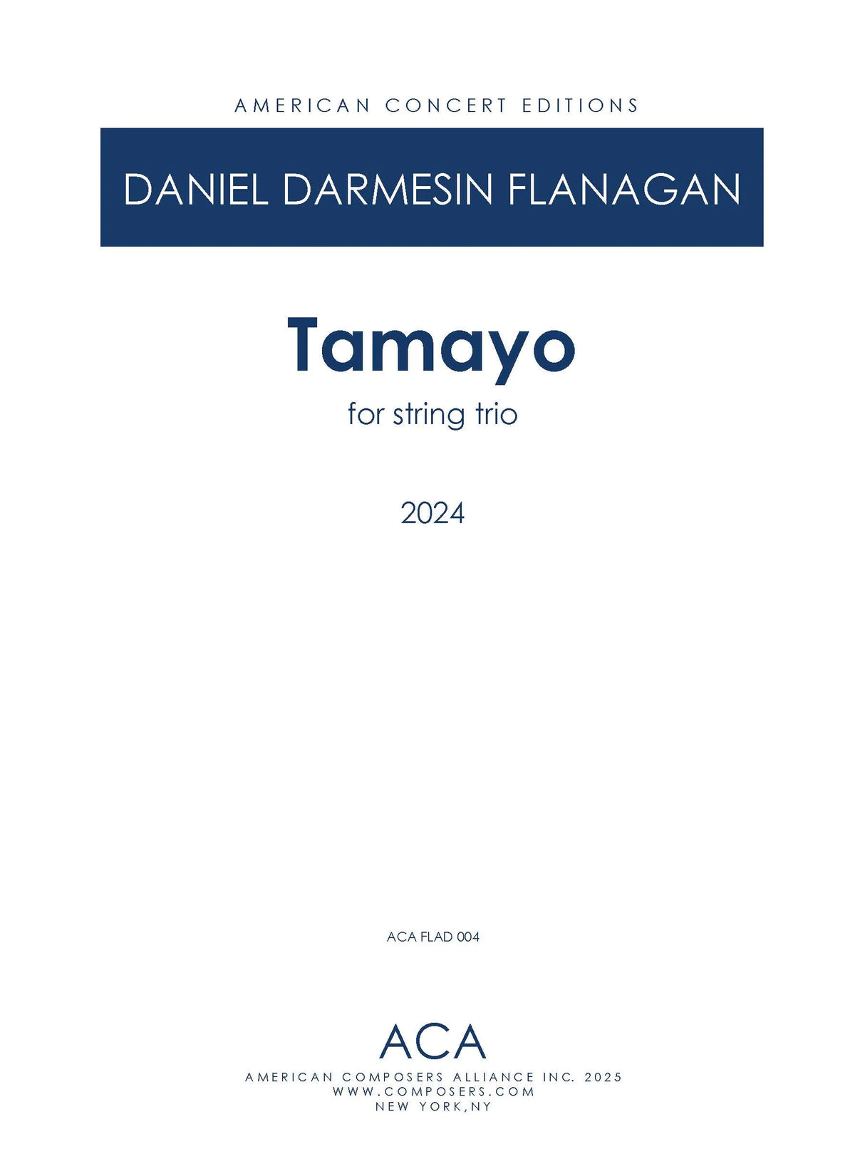 D. Flanagan: Tamayo (Version for String Trio)