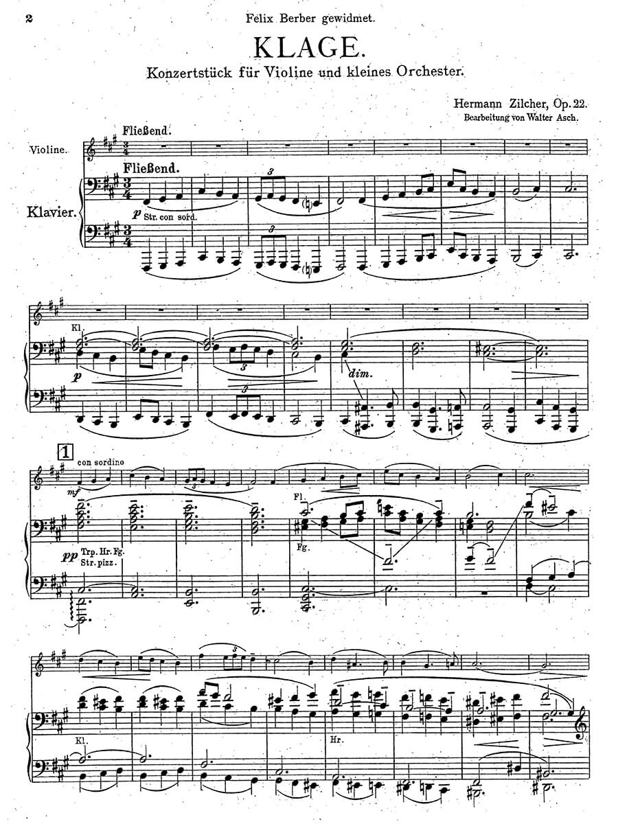 Zilcher: Klage, Op. 22