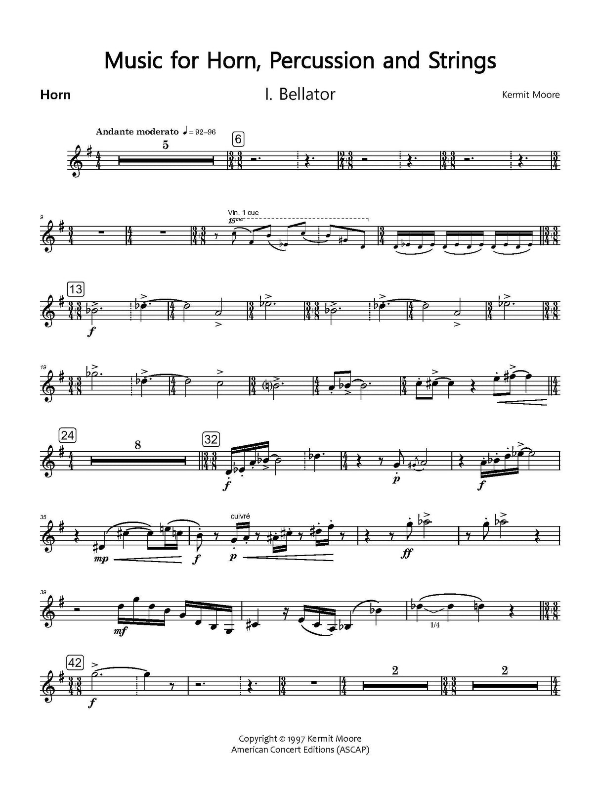 Moore: Music for Horn, Percussion and Strings