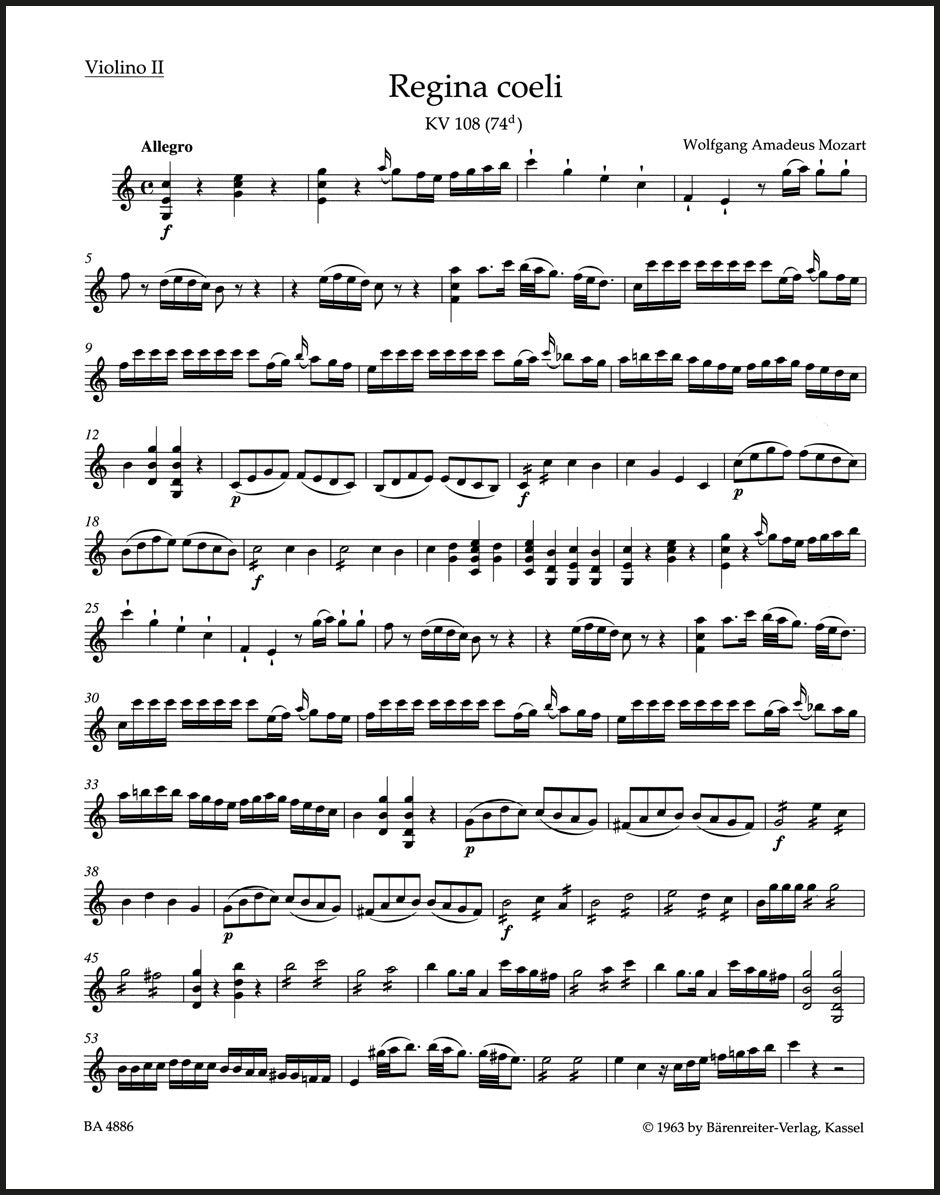 Mozart: Regina coeli, K. 108 (74d)