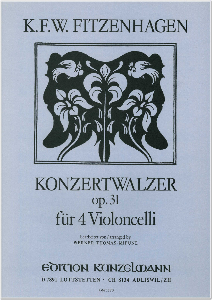 Fitzenhagen: Concert Waltz for 4 Cellos, Op. 31