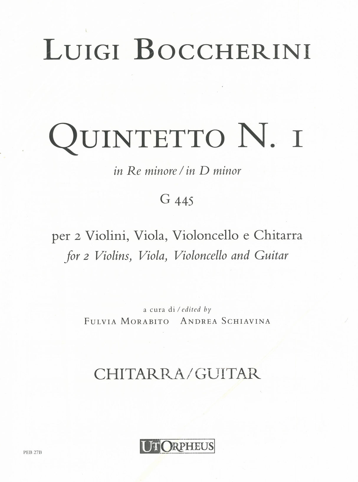 Boccherini: Guitar Quintet No. 1 in D Minor, G 445
