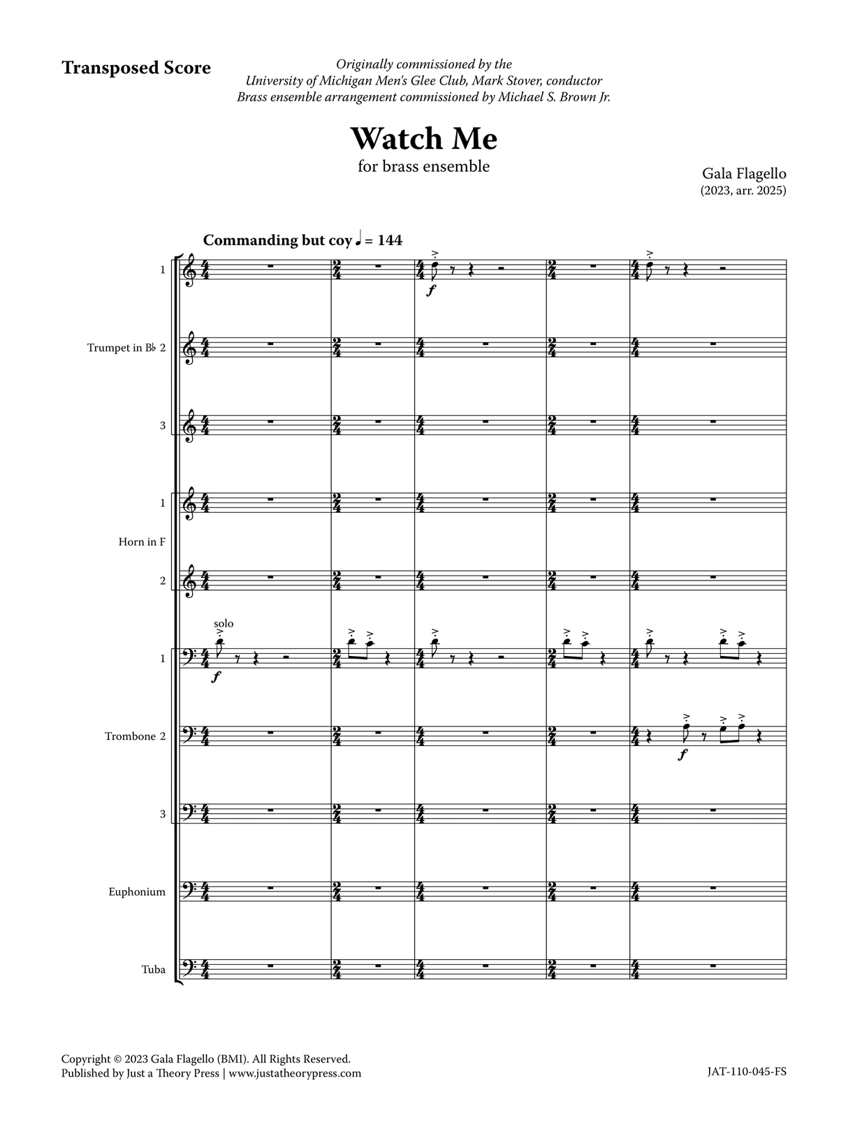 Flagello: Watch Me (Version for Brass Ensemble)