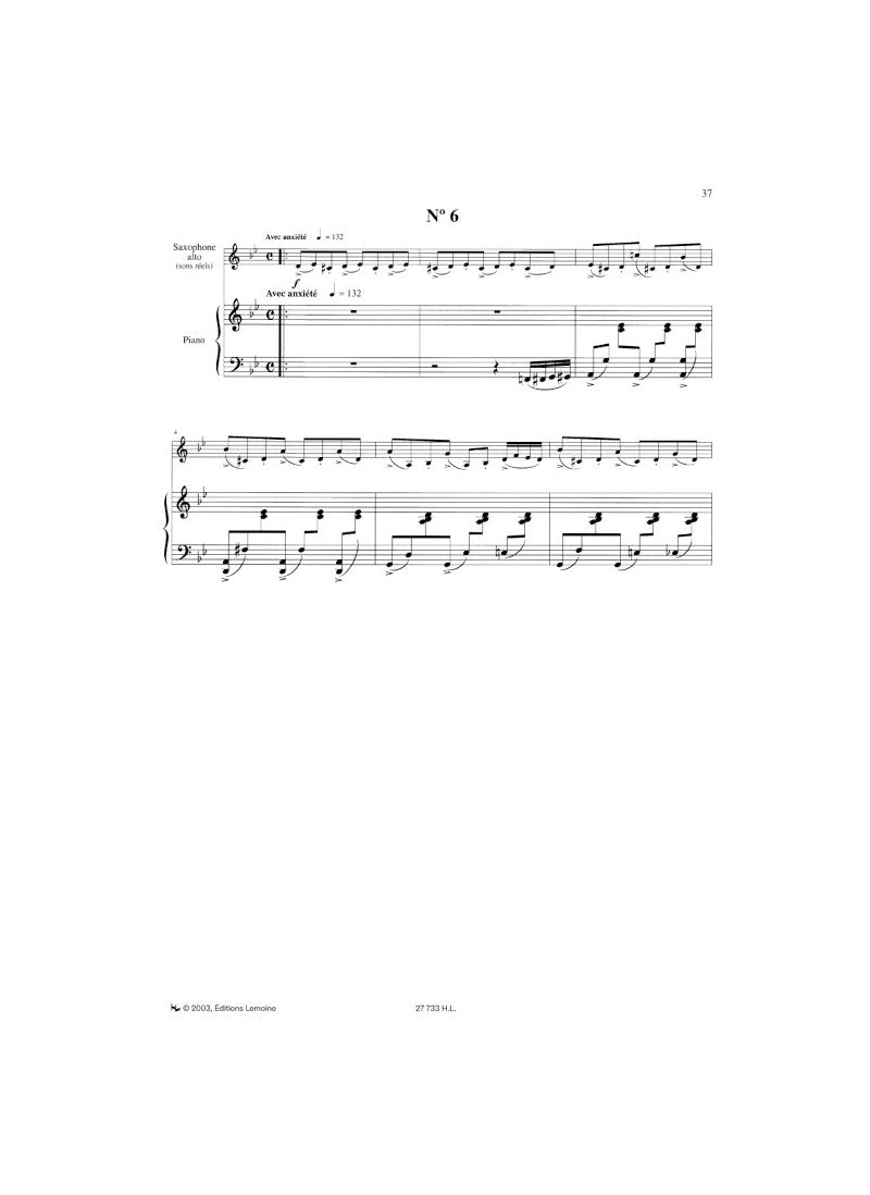 Piazzolla: Tango-Études (for alto sax or clarinet and piano)