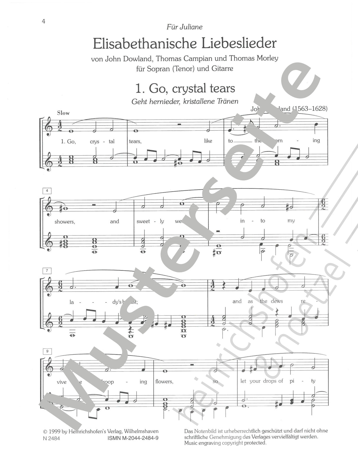 Elizabethan Love Songs (arr. for soprano & guitar)