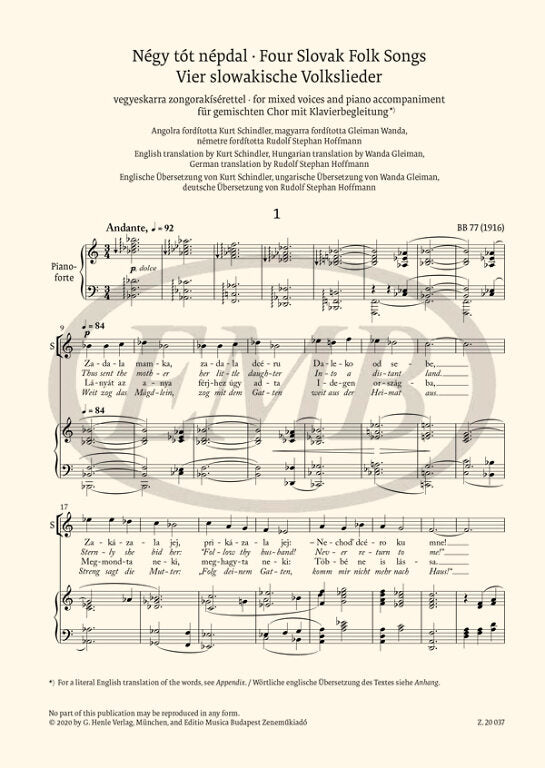 Bartók: Choral Works for Mixed Voices