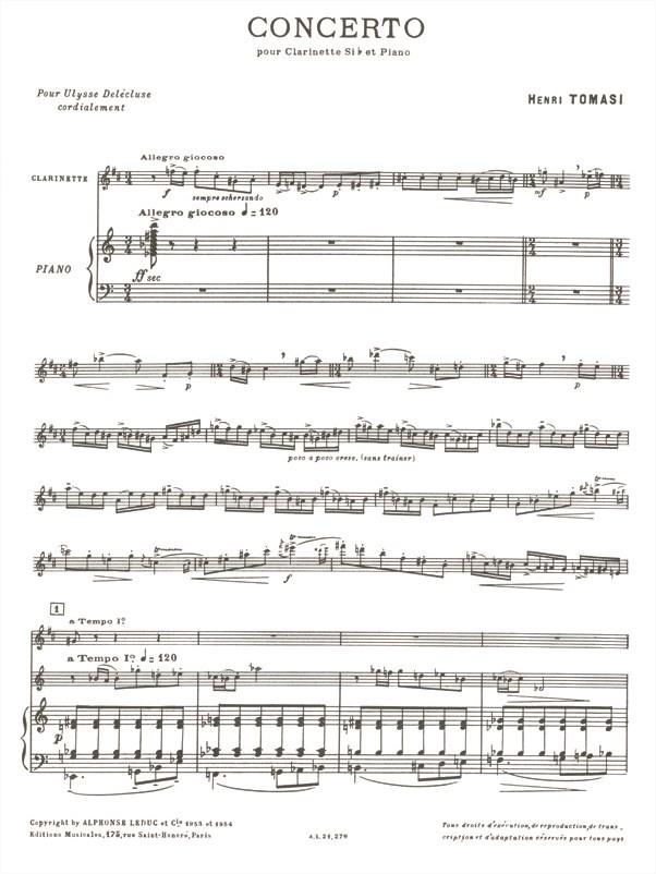 Tomasi: Clarinet Concerto