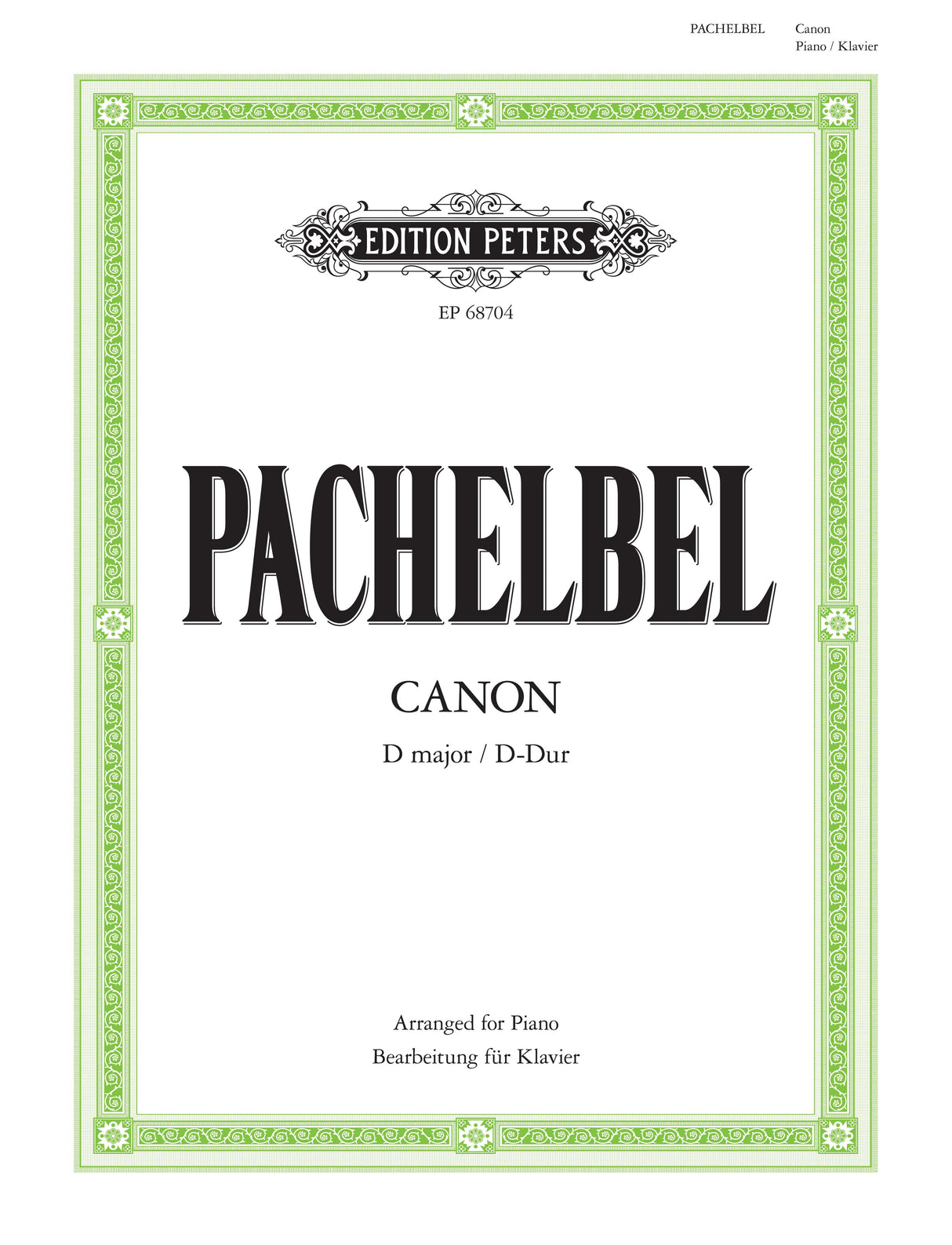 Pachelbel: Canon in D Major (arr. for piano)
