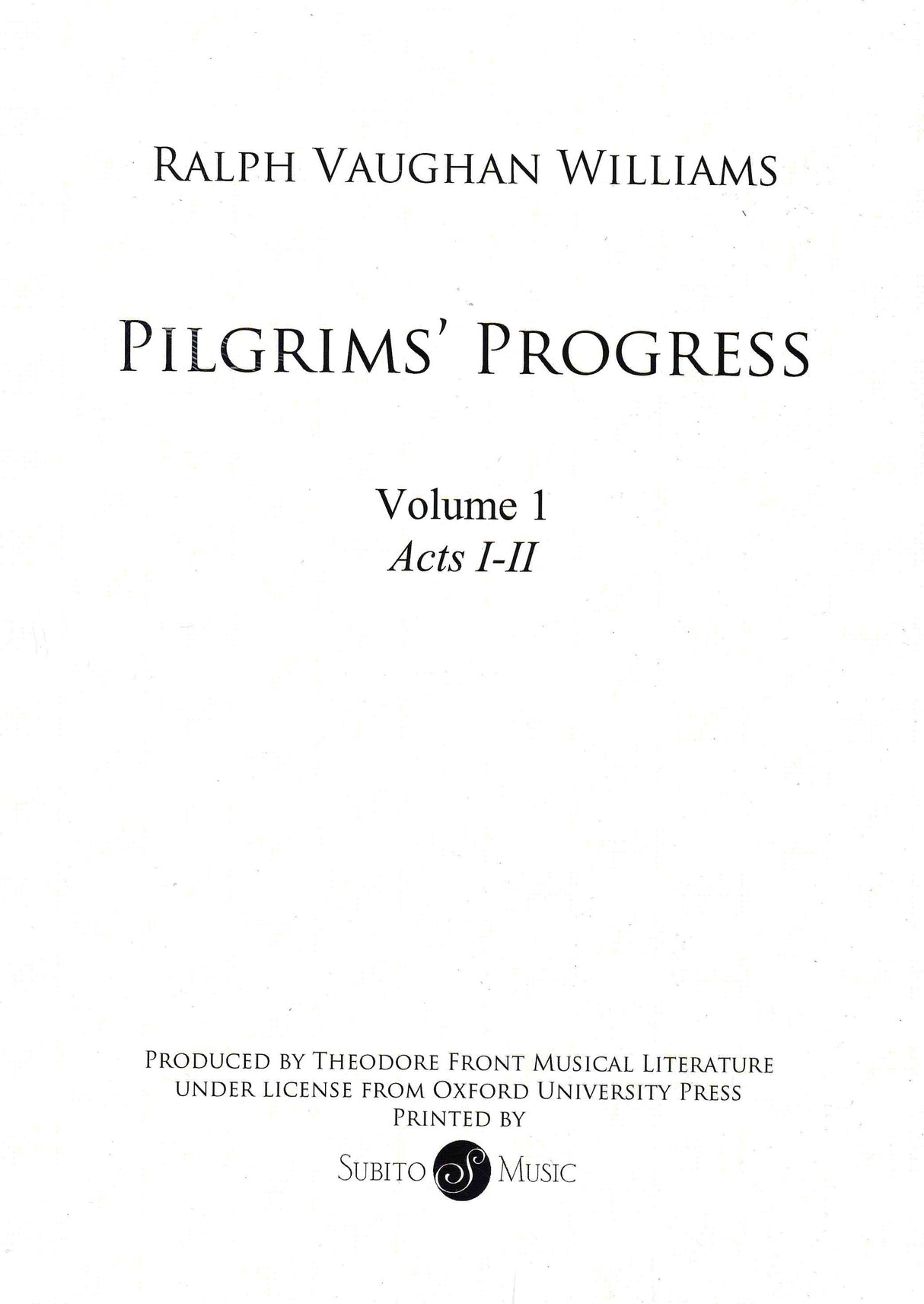 Vaughan Williams: The Pilgrim's Progress