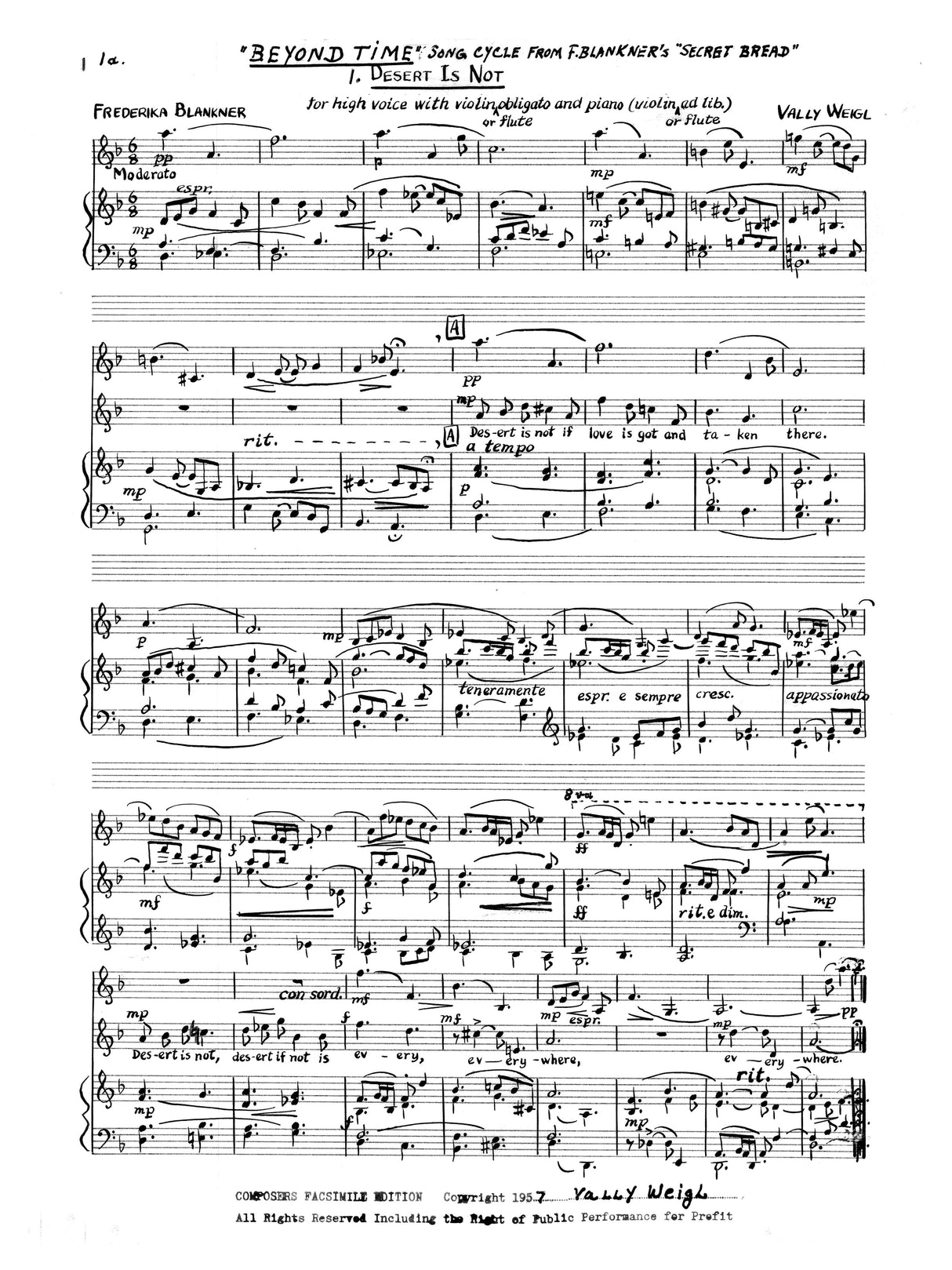 V. Weigl: Beyond Time