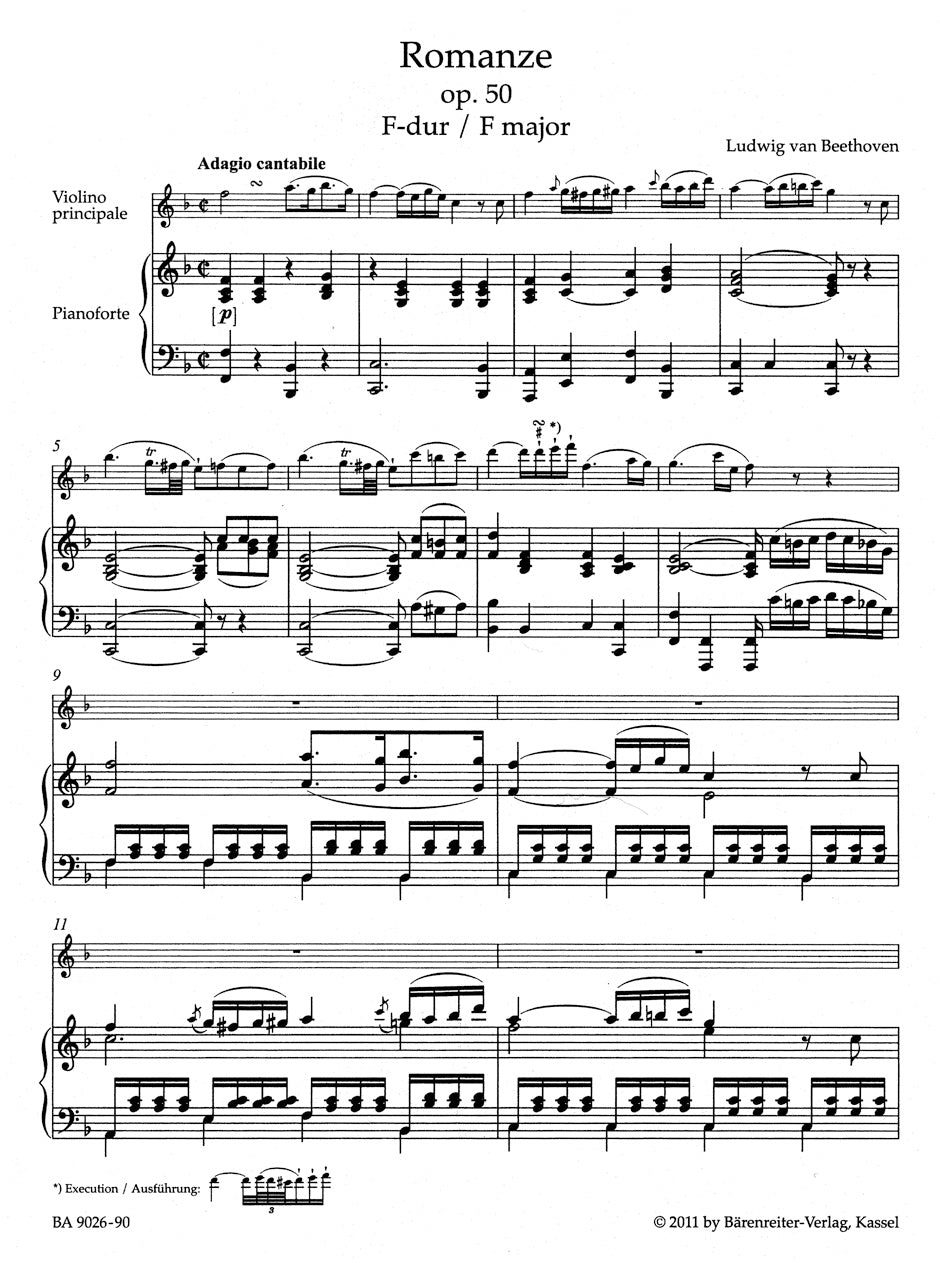 Beethoven: Romances in F Major, Op. 50 and G Major, Op. 40