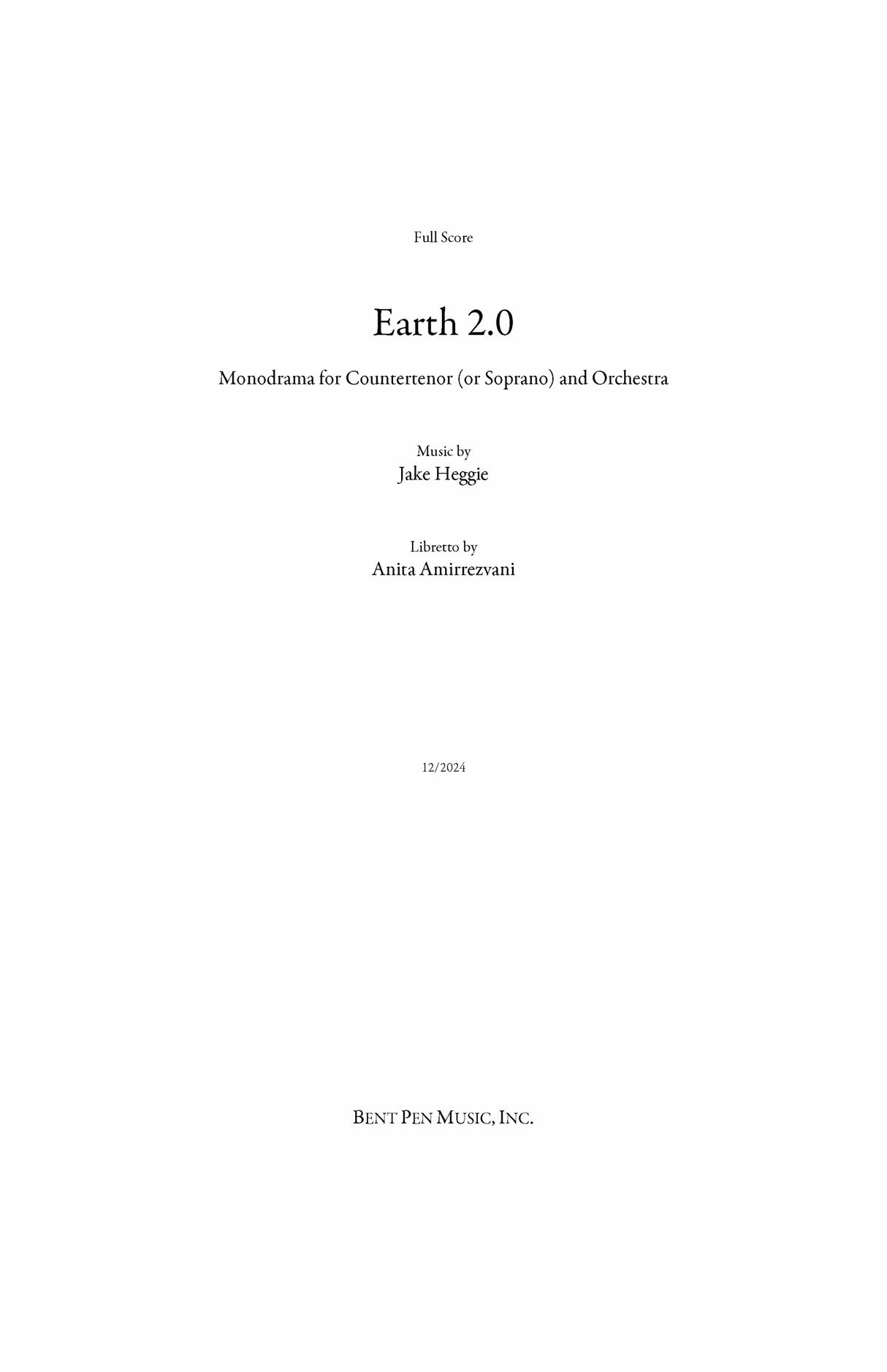 Heggie: Earth 2.0