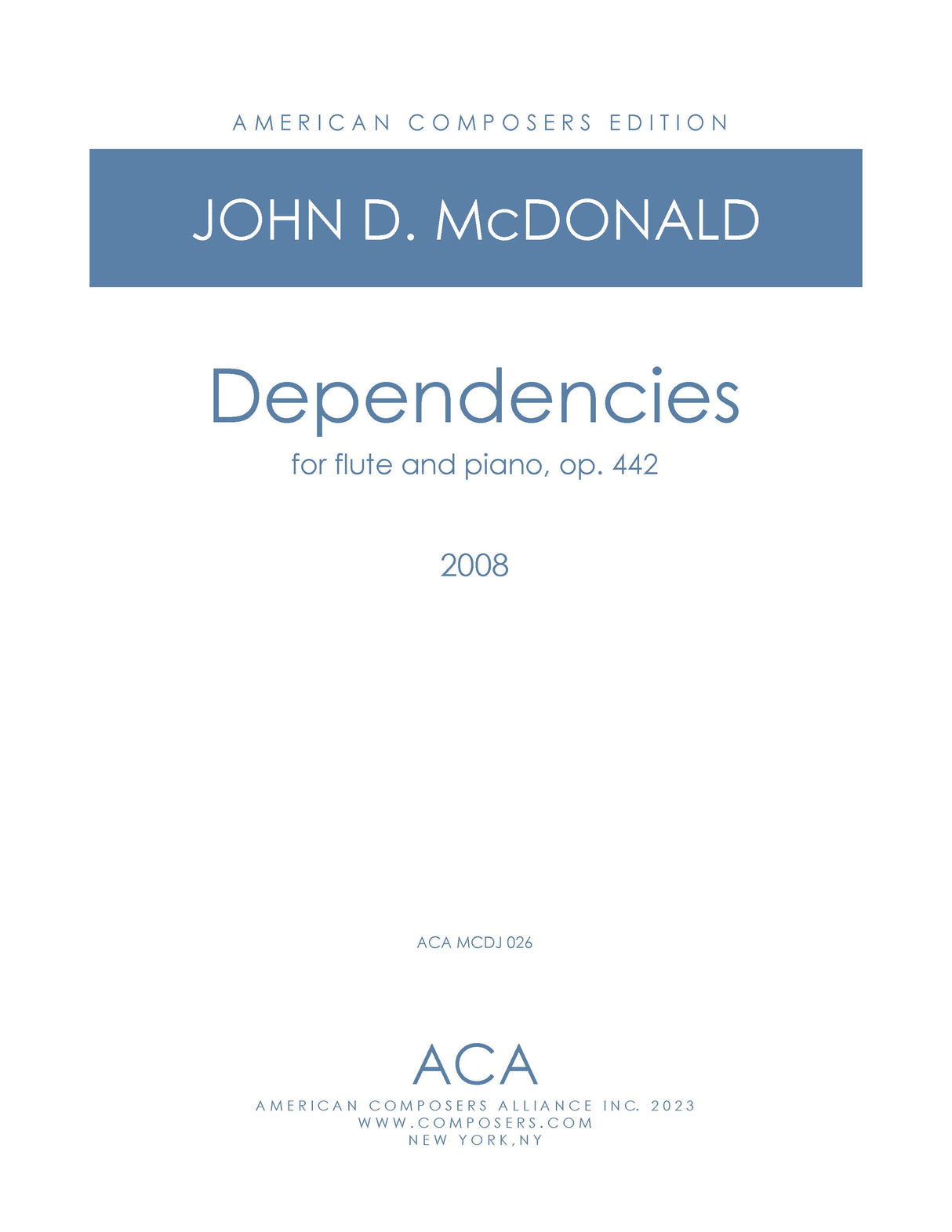 McDonald: Dependencies, Op. 442