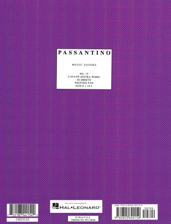 Passantino Manuscript Paper - 8" x 10.5"