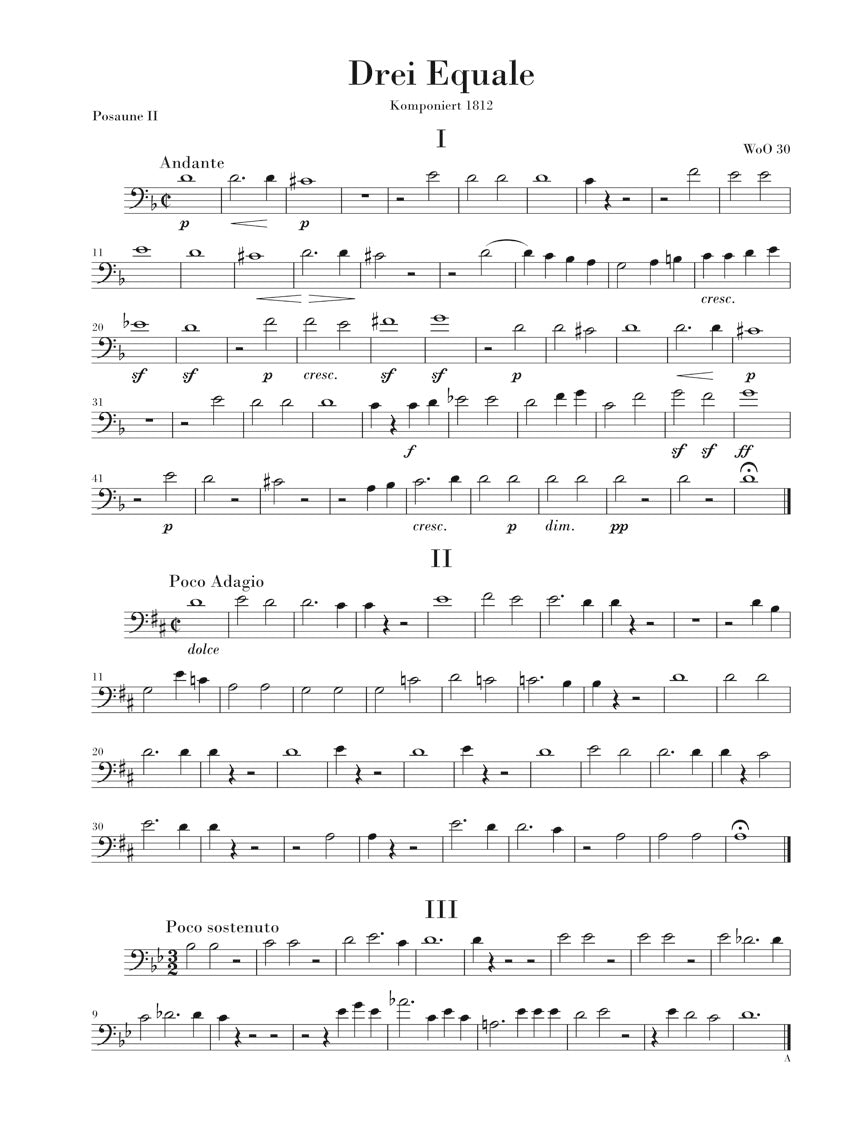 Beethoven: Three Equali for Four Trombones, WoO 30