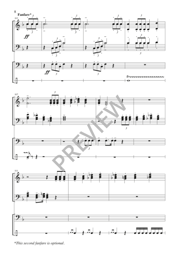 Fanfare and Processional (arr. for SATB and Brass)