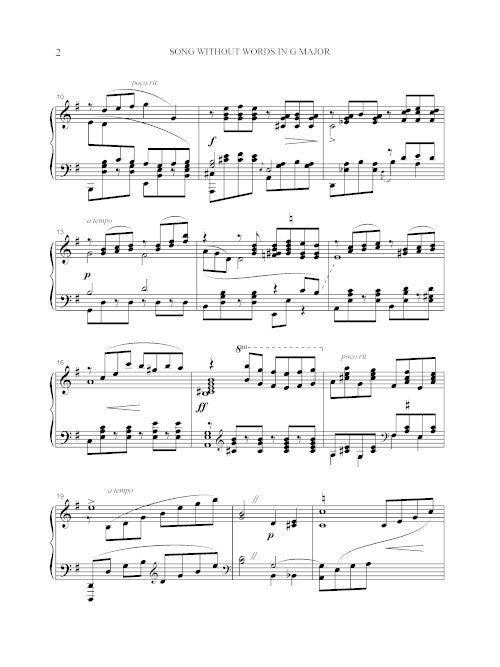 Price: Song Without Words in G Major