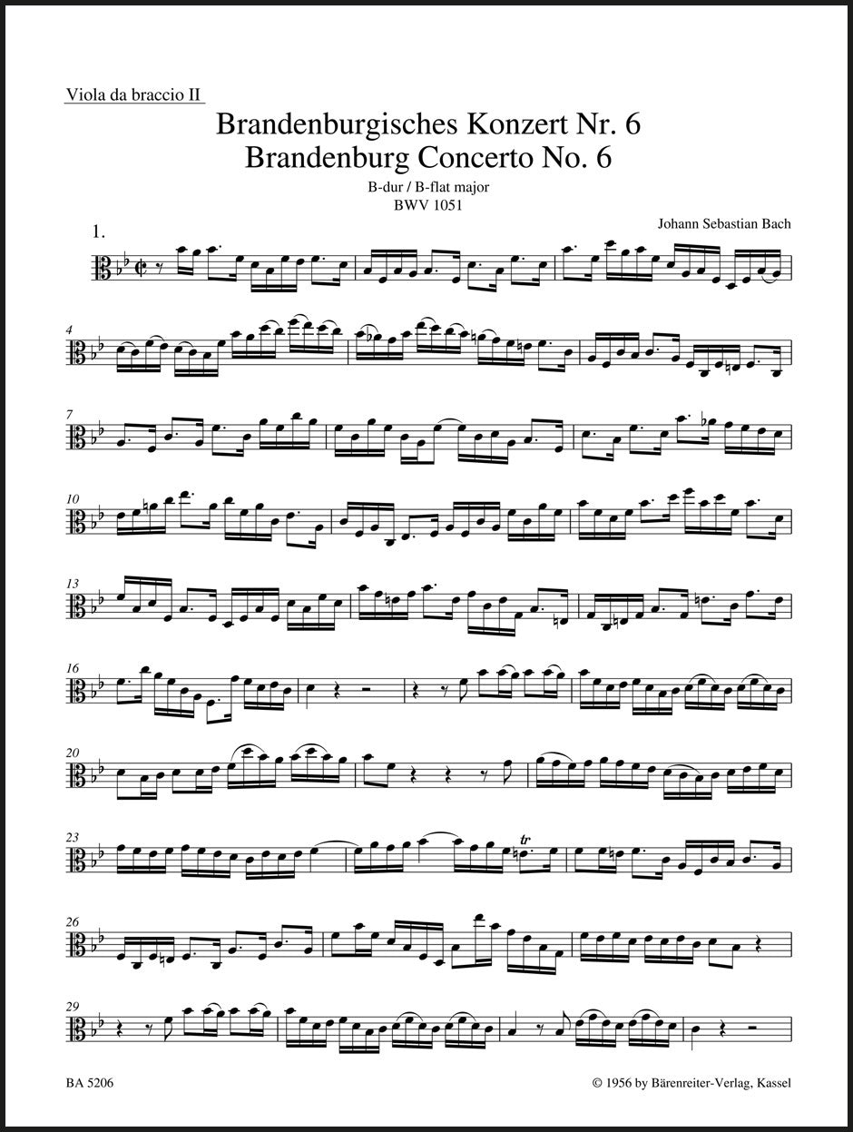Bach: Brandenburg Concerto No. 6 in B-flat Major, BWV 1051
