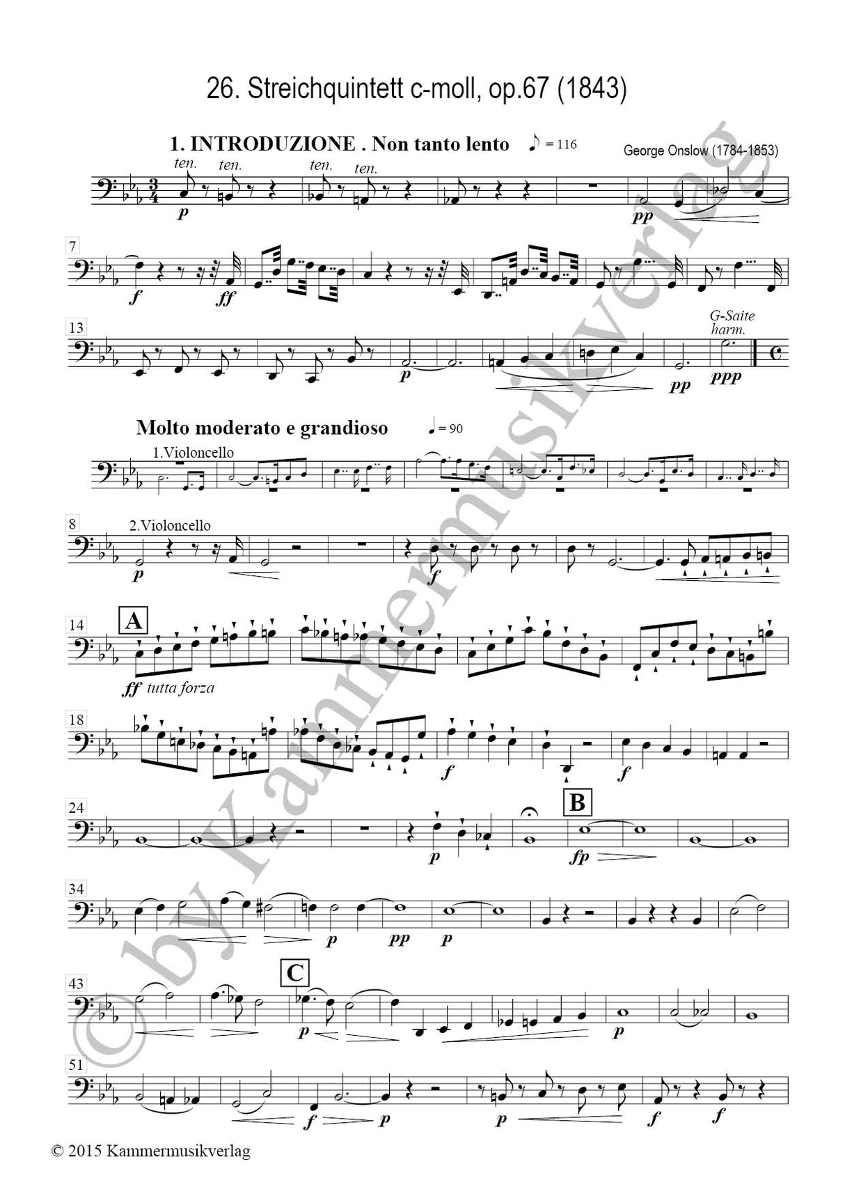 Onslow: String Quintet No. 26 in C Minor, Op. 67
