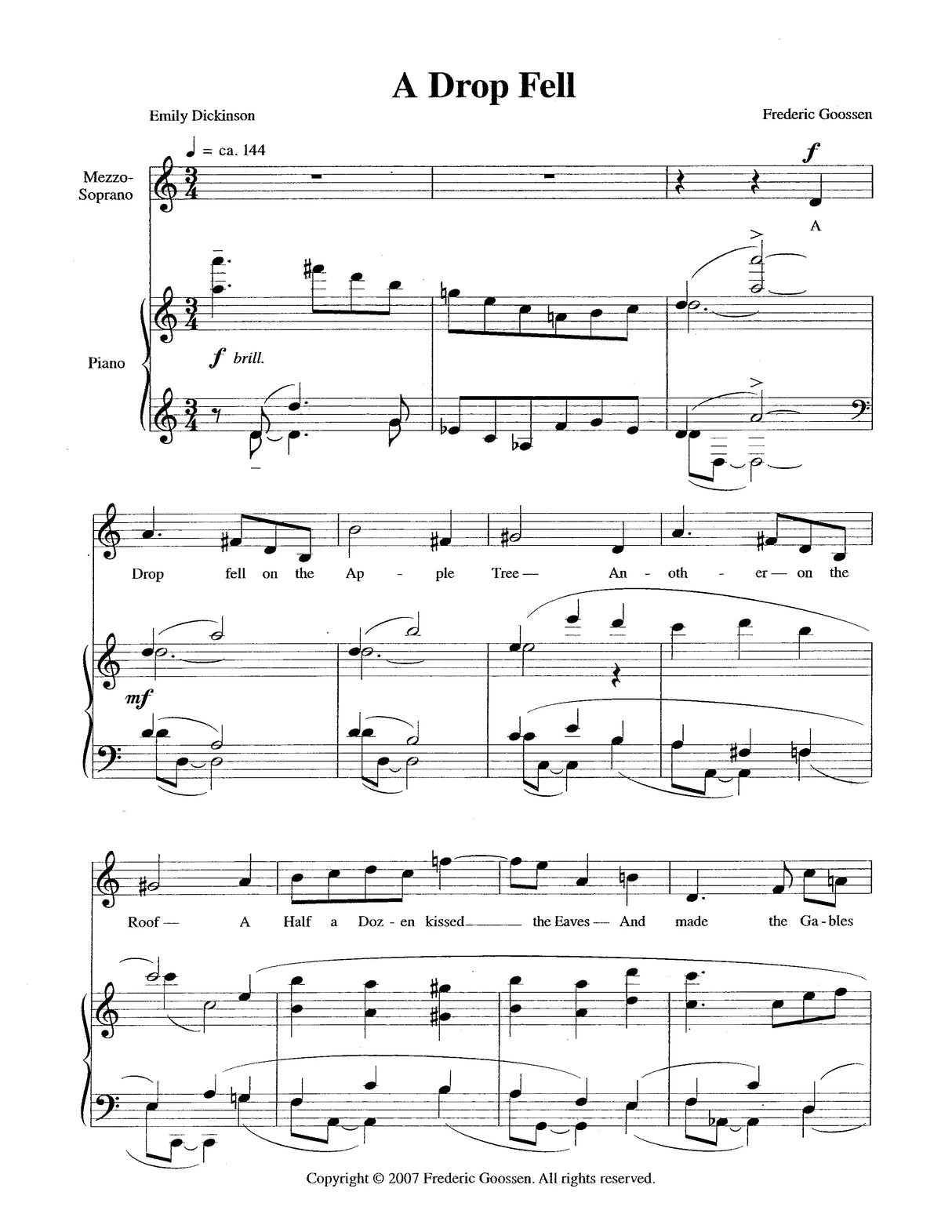 Goossen: An Emily Dickinson Songbook