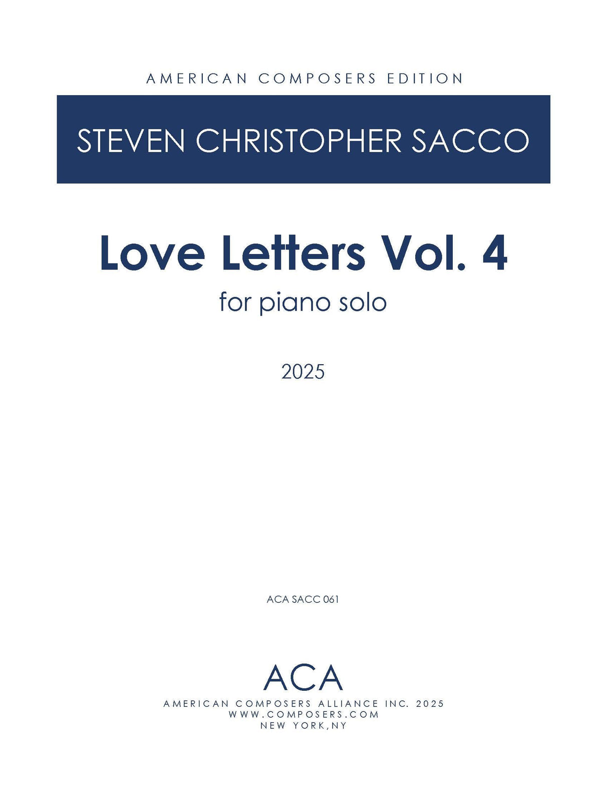 Sacco: Love Letters - Volume 4