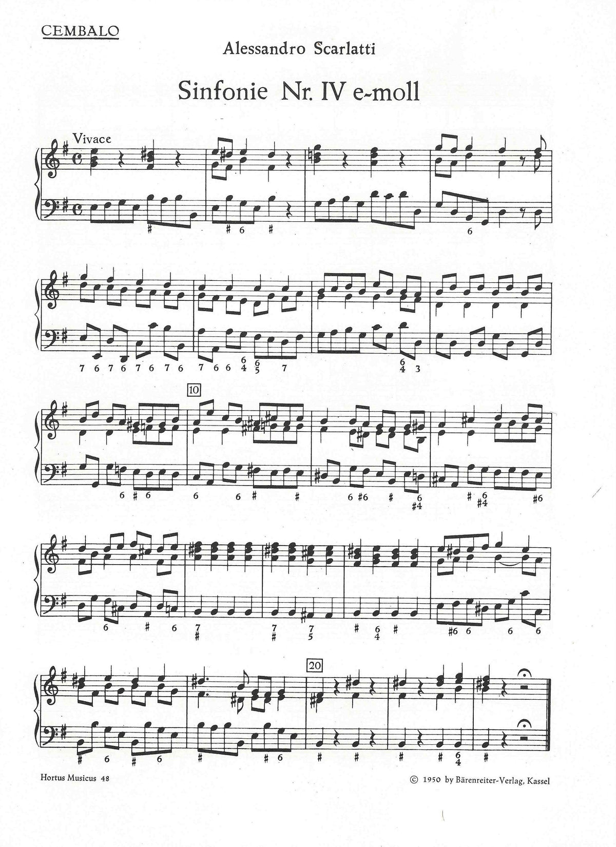 A. Scarlatti: Symphony No. 4 in E Minor