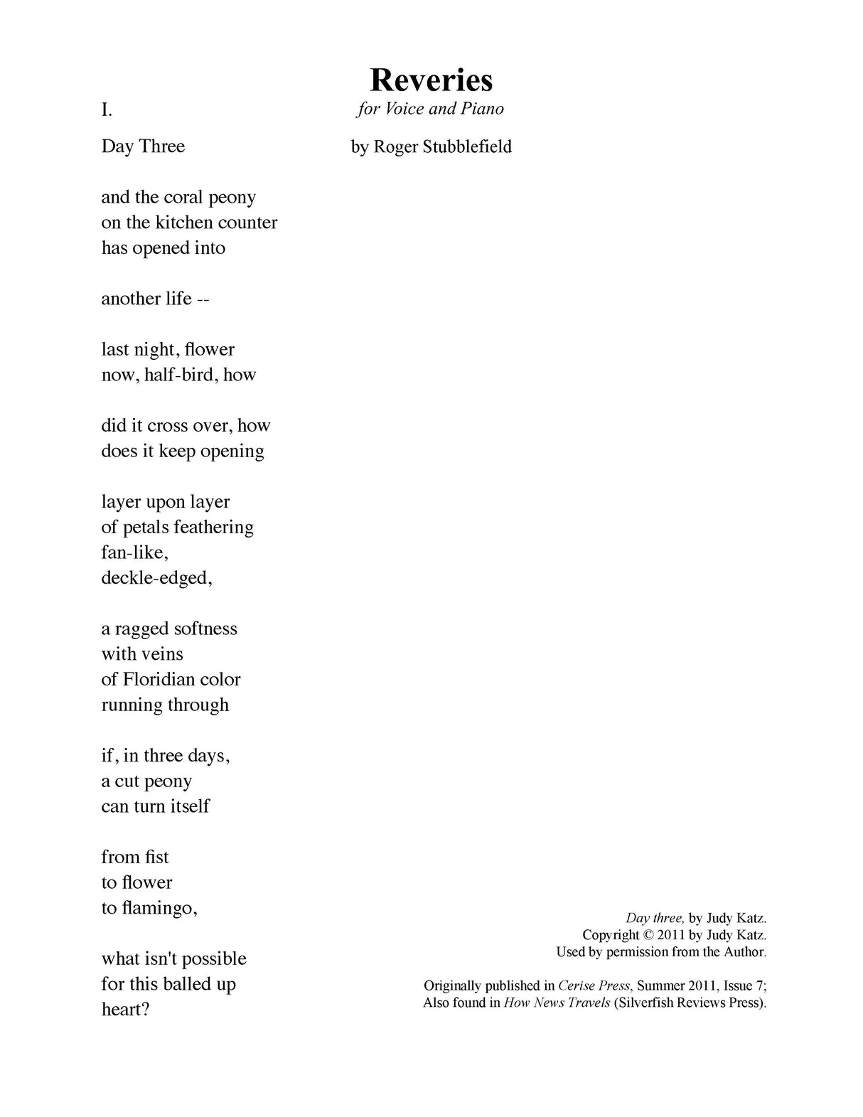 Stubblefield: Reveries, Op. 25