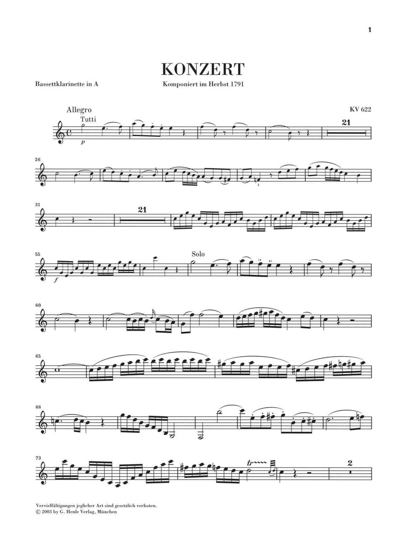 Mozart: Clarinet Concerto in A Major, K. 622