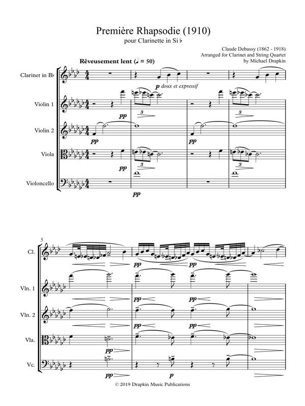 Debussy: Première Rhapsodie (arr. for clarinet and string quartet)