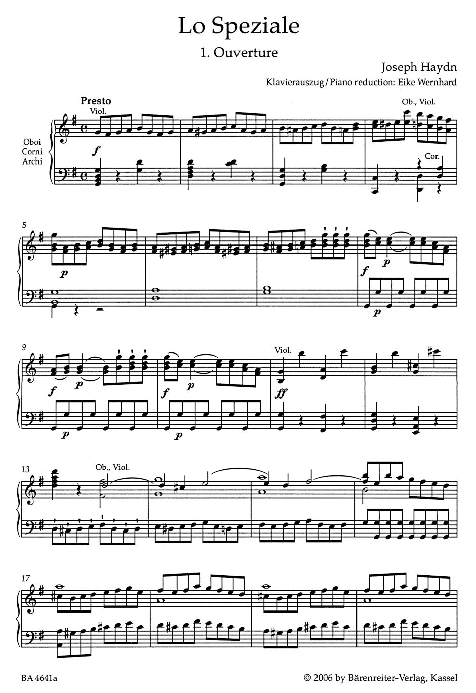 Haydn: Lo Speziale, Hob. XXVIII:3