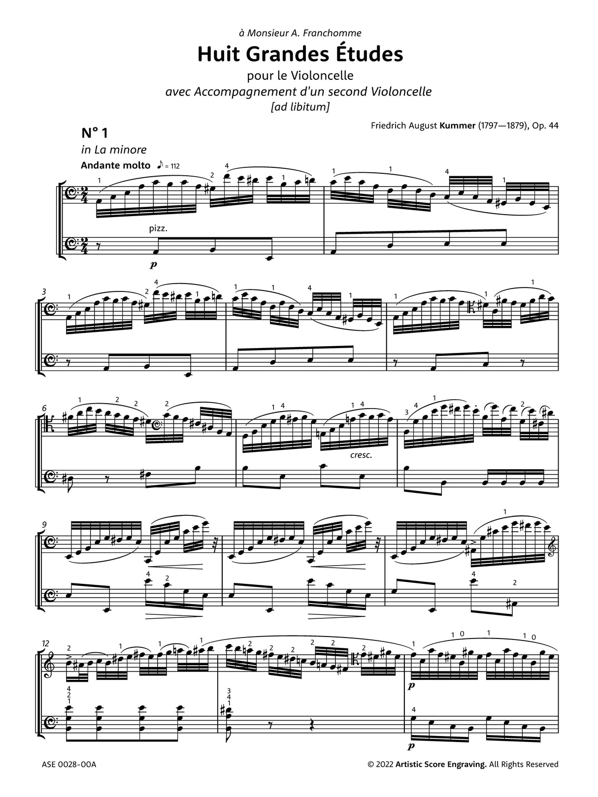 Kummer: Eight Grand Studies, Op. 44