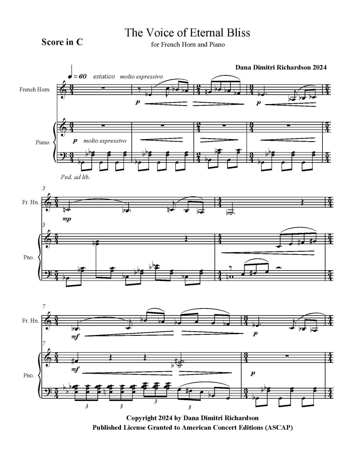 Richardson: Voice of Eternal Bliss (Version for French Horn & Piano)