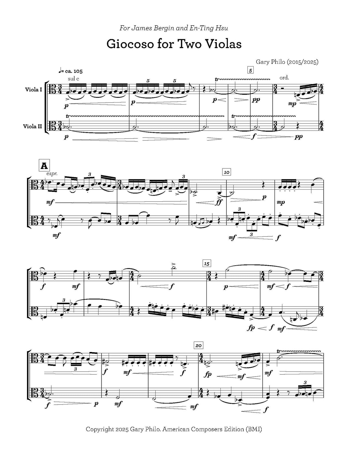 Philo: Giocoso (Version for 2 Violas)