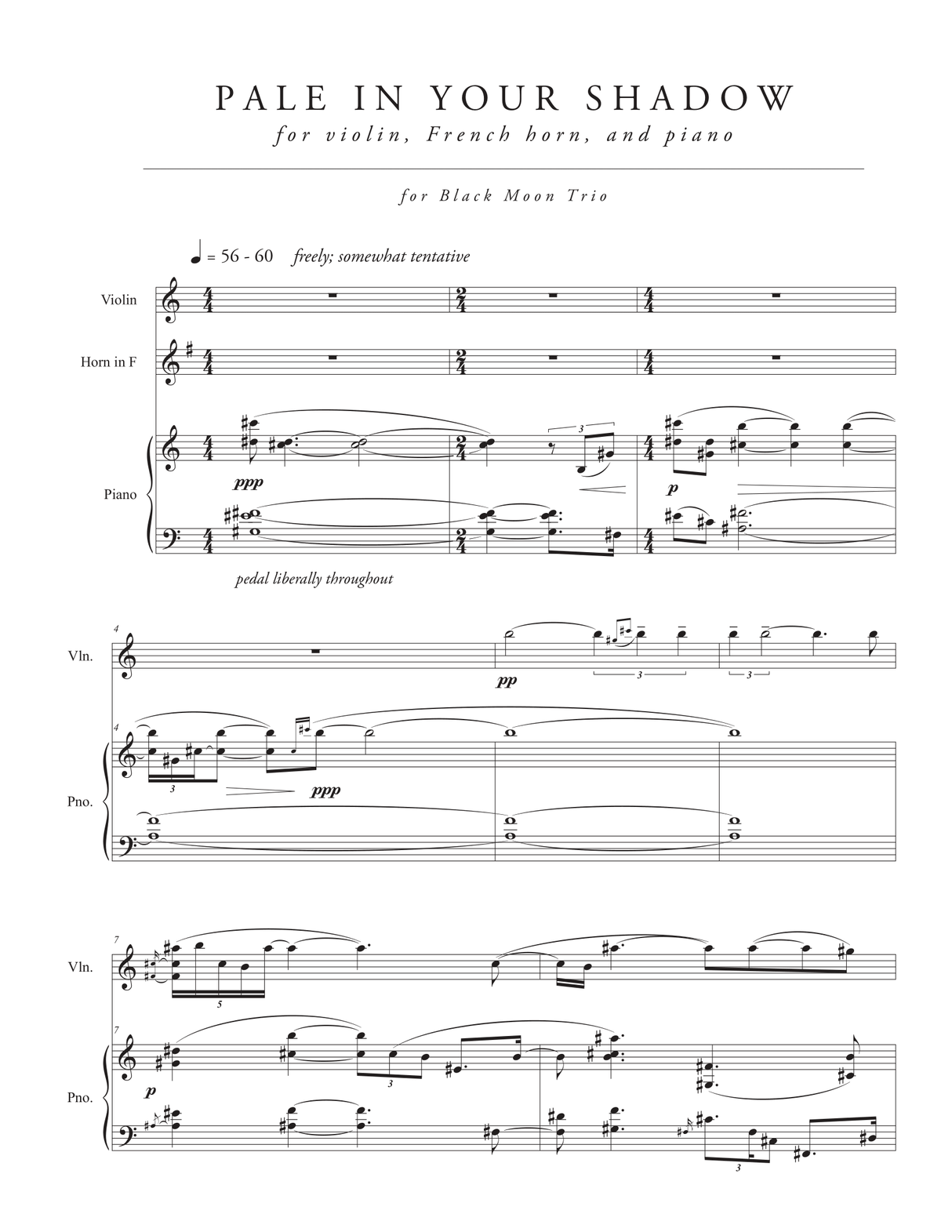 Candey: Pale in Your Shadow (Version for Oboe, Horn, & Piano)
