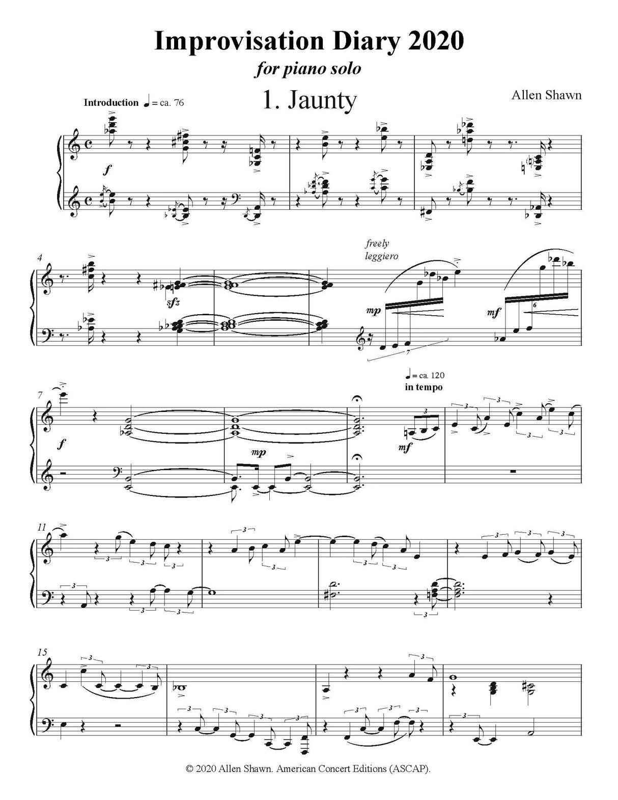 Shawn: Improvisation Diary 2020