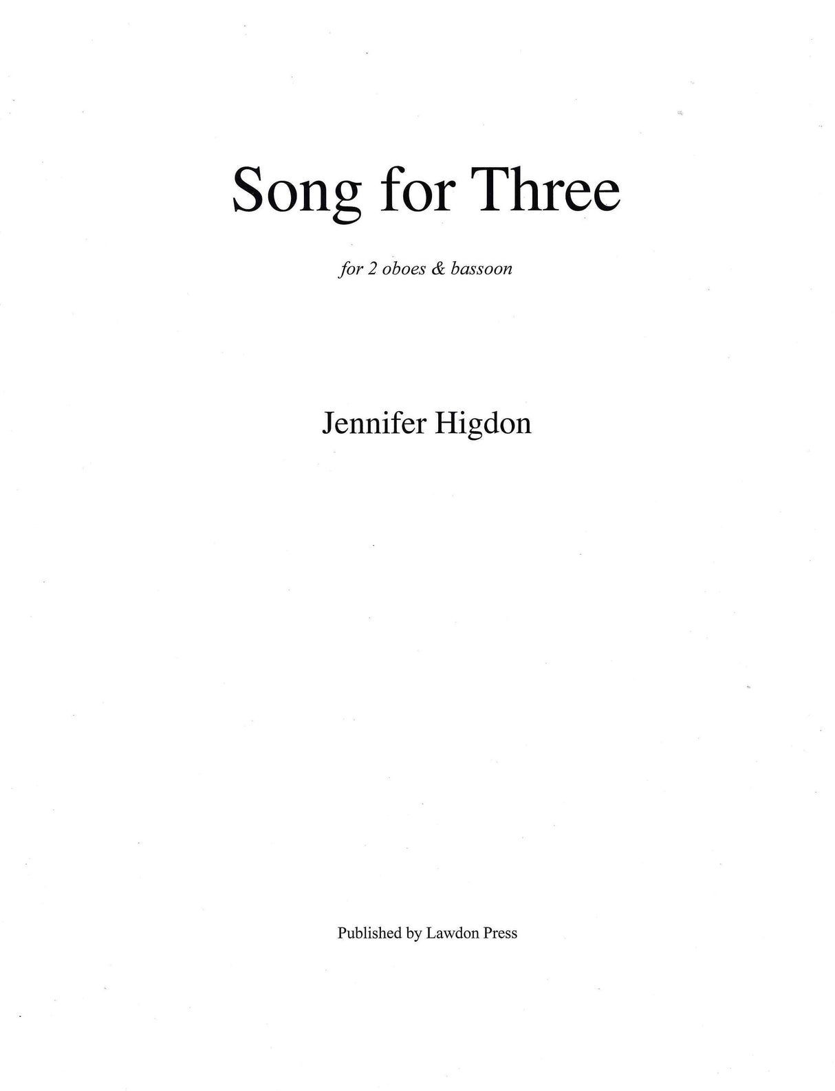 Higdon: Song for Three