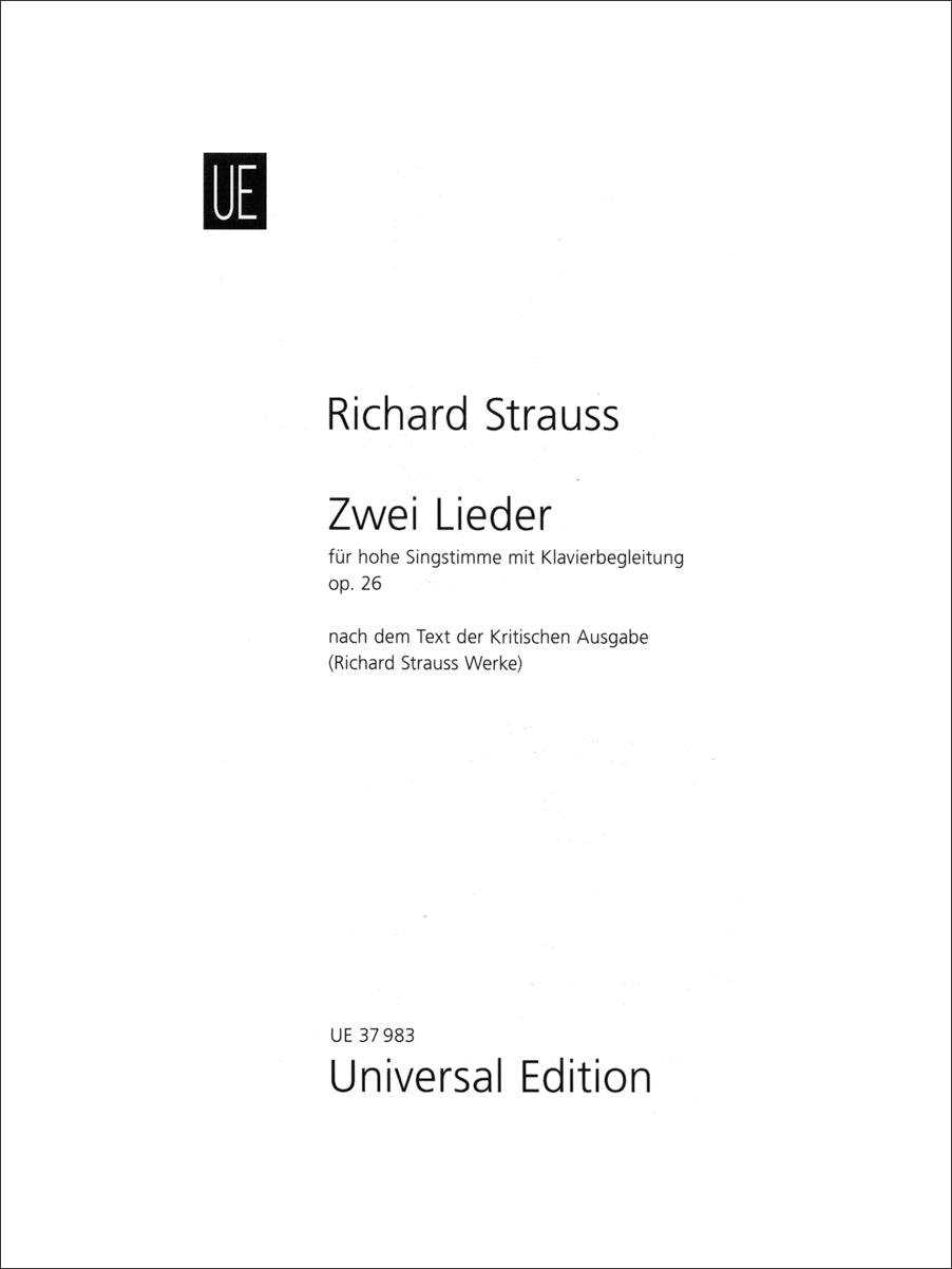 Strauss: 2 Lieder, Op. 26, TrV 166